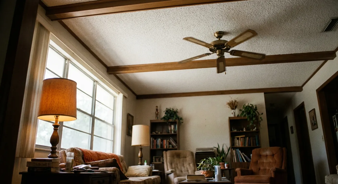 1970s Florida popcorn ceiling, a common asbestos-testing candidate in older homes