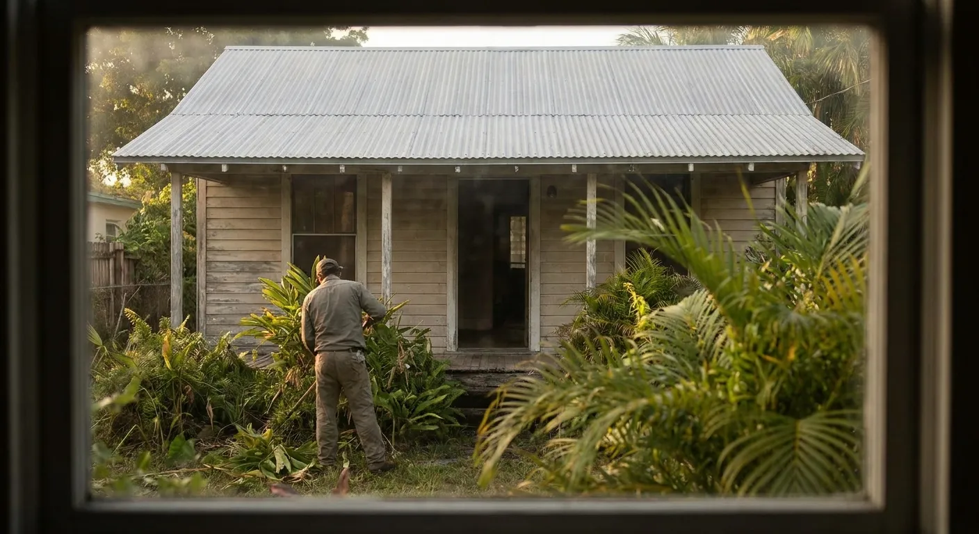 Early-1900s Dania Beach, FL cottage, an age that often needs asbestos testing before work