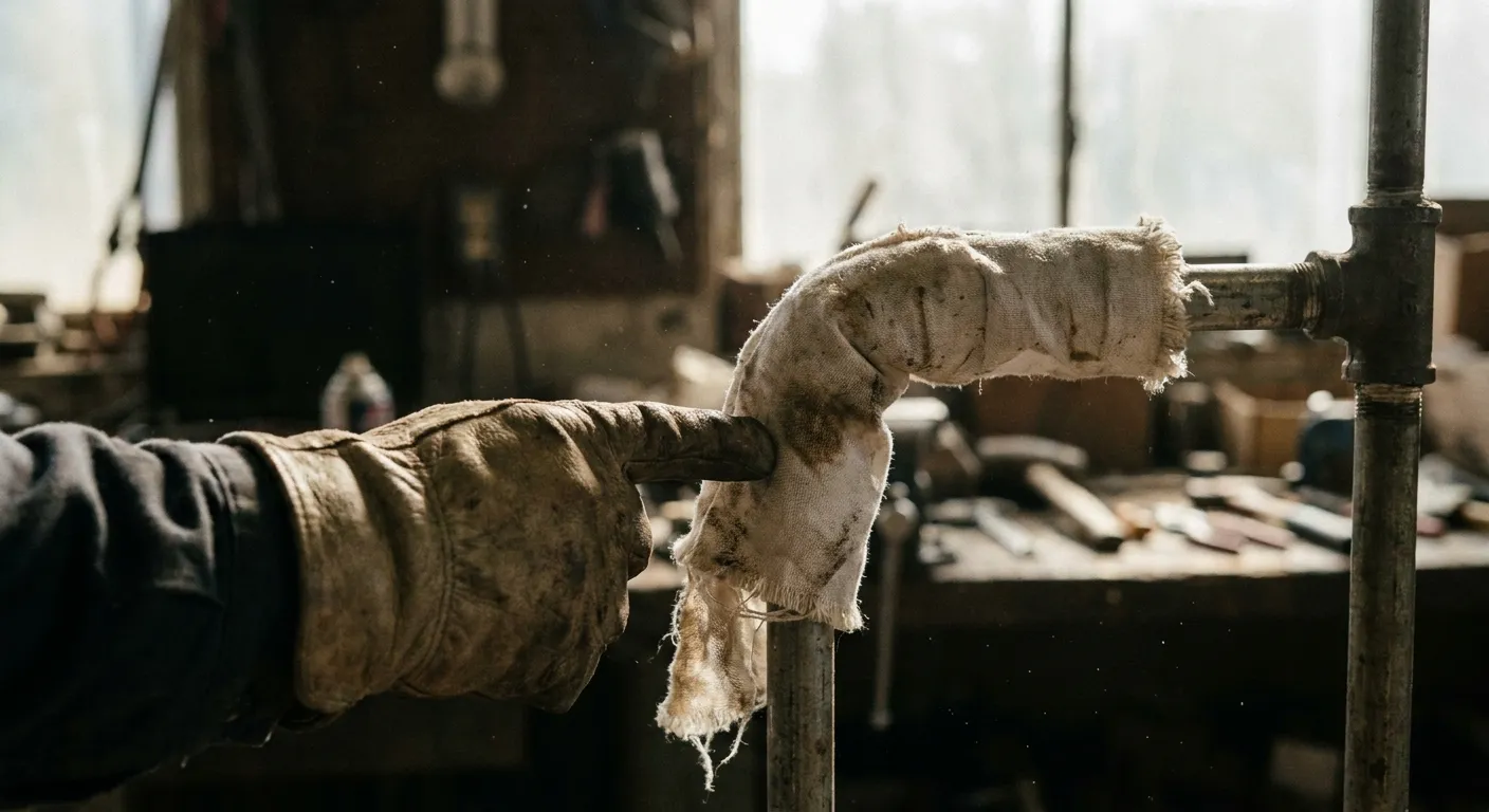 Aged pipe insulation, a common suspect asbestos material