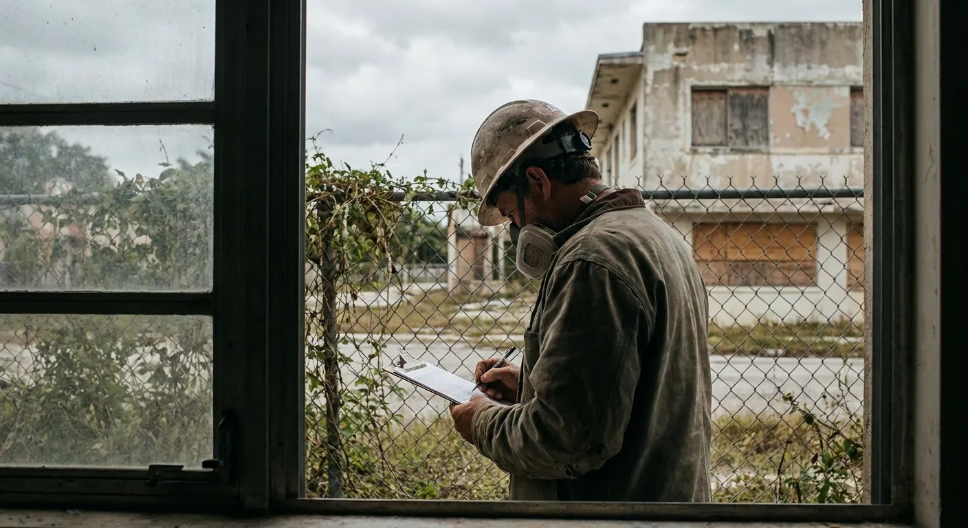 Pre-demolition asbestos survey at an older Broward structure
