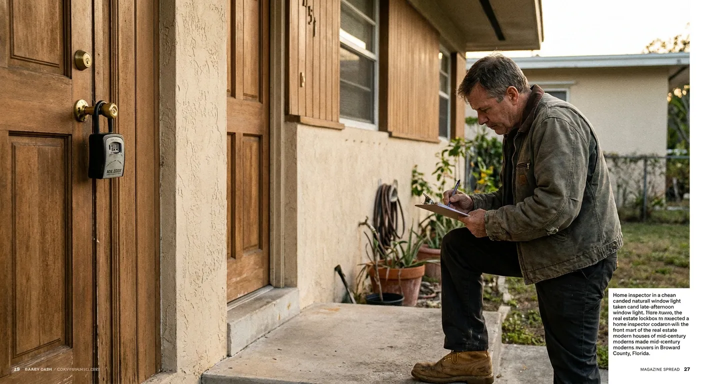 Pre-purchase asbestos testing at a Broward County home for sale