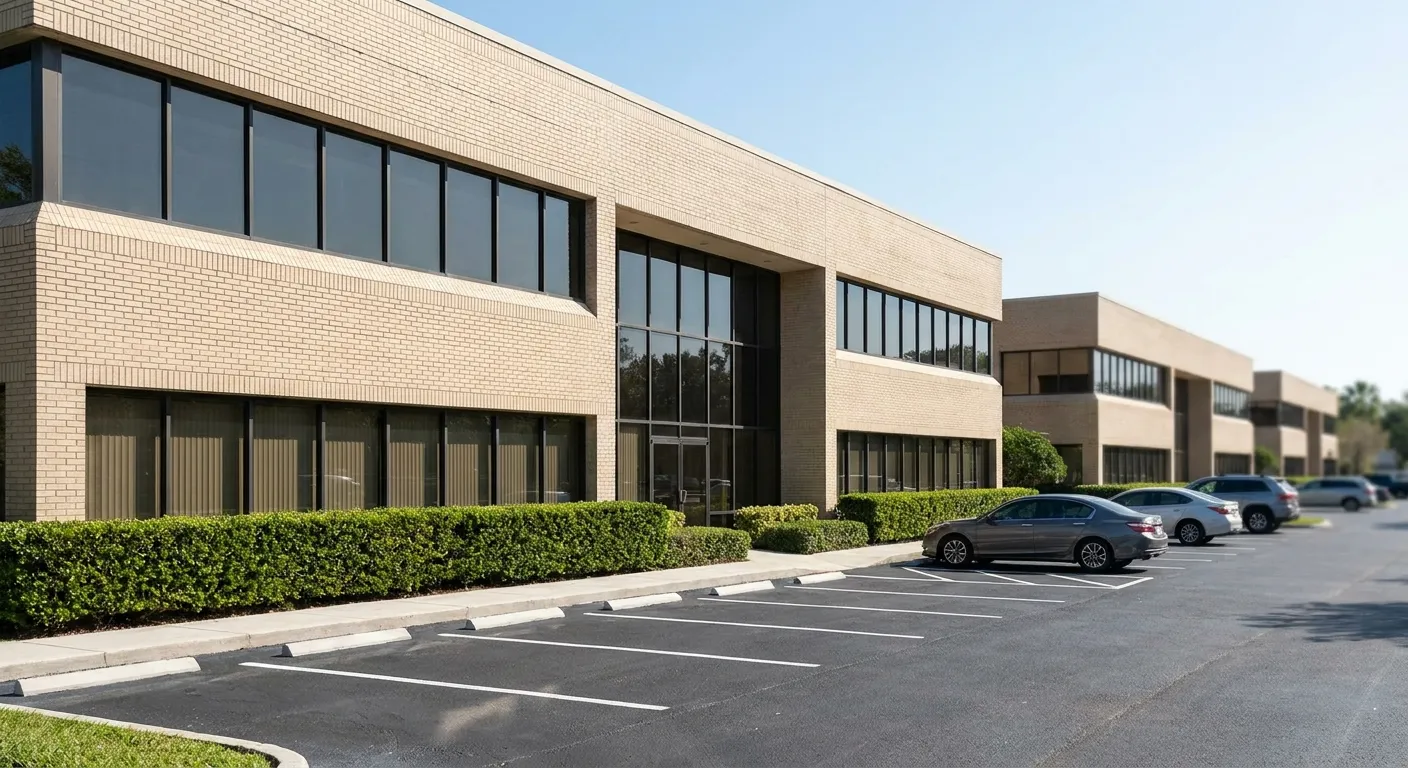 Sawgrass-corridor commercial building in Sunrise, FL, where renovations require an asbestos survey